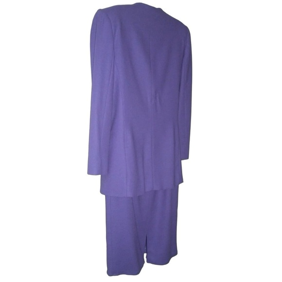 Vintage 80s Benard Holtzman Harve Benard Suit Purple Wool Business Work Witchy - Picture 5 of 11